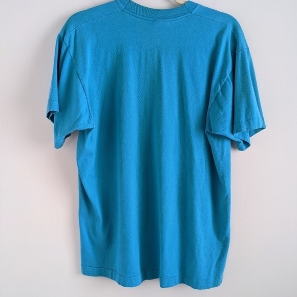 VINTAGE Single Stitch Teal Tee Shirt L - Picture 5 of 10